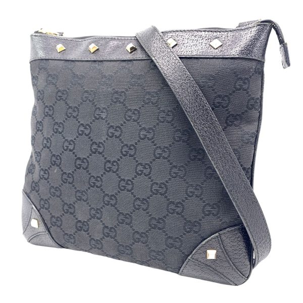 23040016 01 Gucci Gg Canvas Studded Shoulder Bag Black