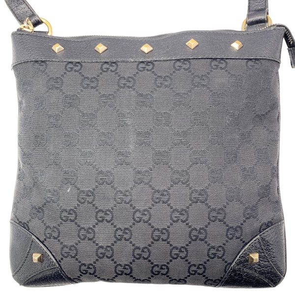 23040016 02 Gucci Gg Canvas Studded Shoulder Bag Black