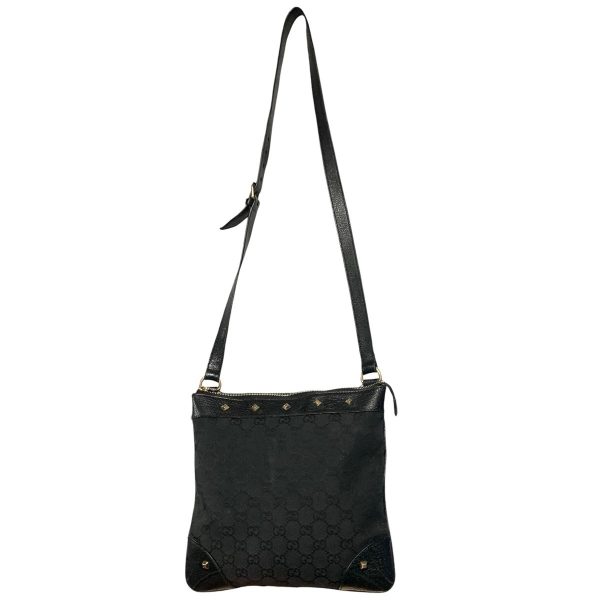 23040016 04 Gucci Gg Canvas Studded Shoulder Bag Black