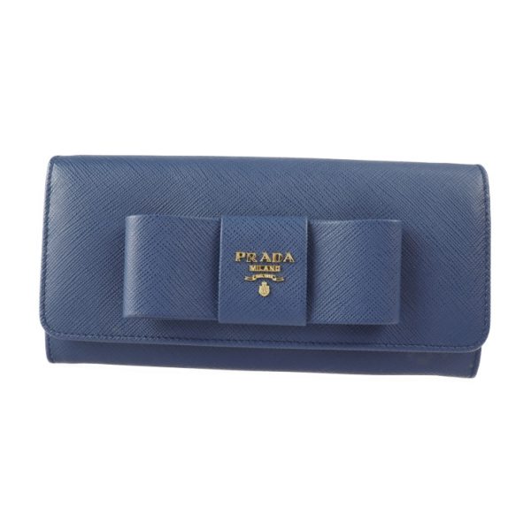 2304023008027 1 Prada Saffiano Bifold Leather Wallet Blue