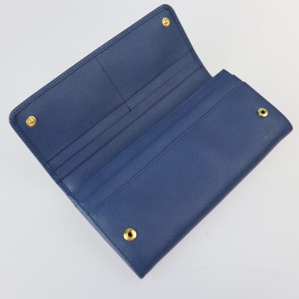 2304023008027 7 Prada Saffiano Bifold Leather Wallet Blue