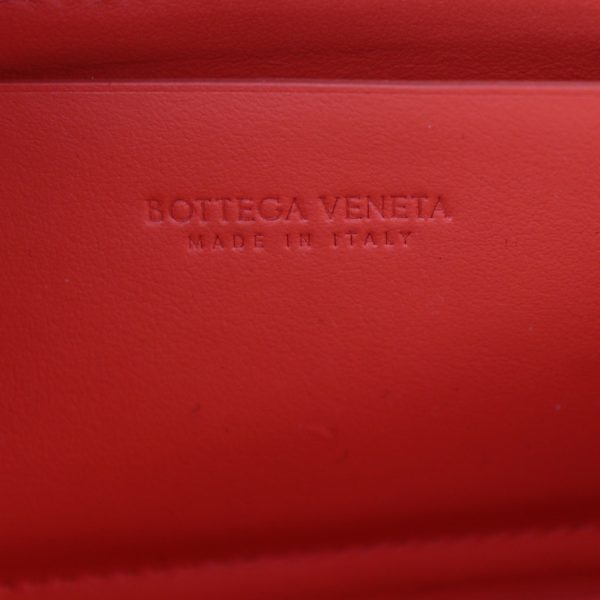 2304023008028 9 Bottega Veneta Maxi Intrecciato Bifold Wallet Lambskin Calf Leather Red