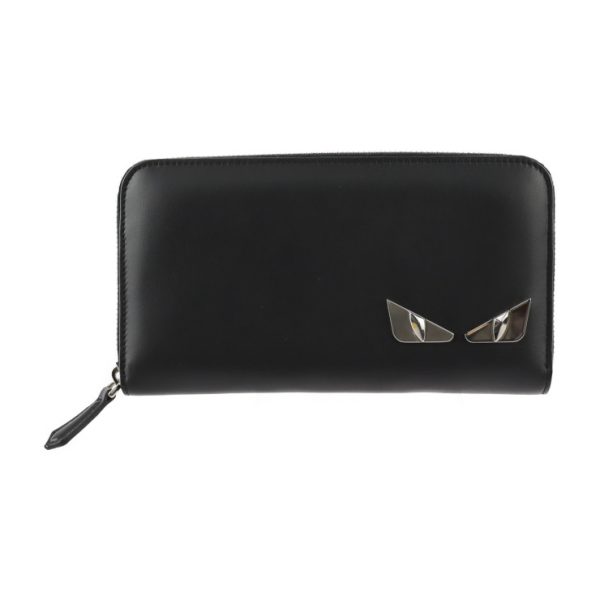 2304123007030 1 Fendi Monster Bugs Eye Long Wallet Leather Black