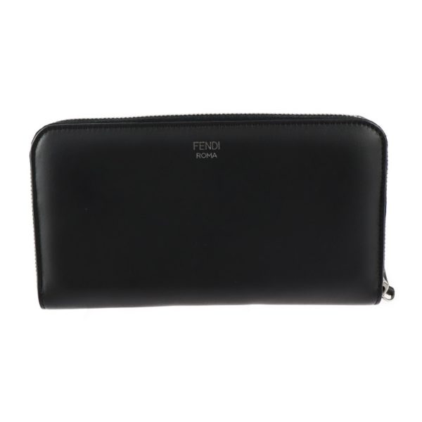 2304123007030 3 Fendi Monster Bugs Eye Long Wallet Leather Black