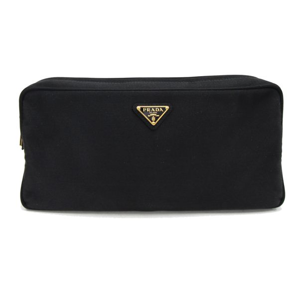 2304270141 Prada Pouch Silk Satin Black