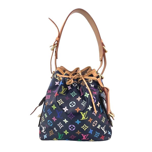 23044349 01 Louis Vuitton Petit Noe Monogram Drawstring Shoulder Bag Multicolor Noir