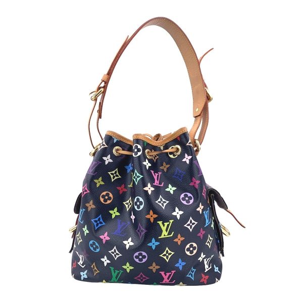 23044349 02 Louis Vuitton Petit Noe Monogram Drawstring Shoulder Bag Multicolor Noir