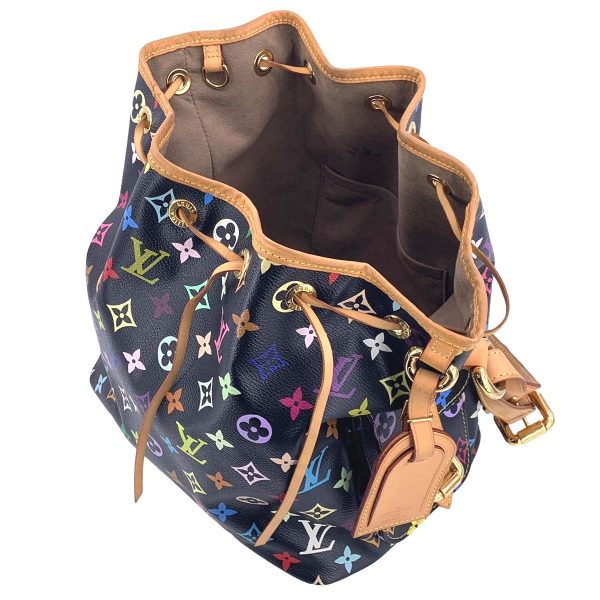 23044349 06 Louis Vuitton Petit Noe Monogram Drawstring Shoulder Bag Multicolor Noir