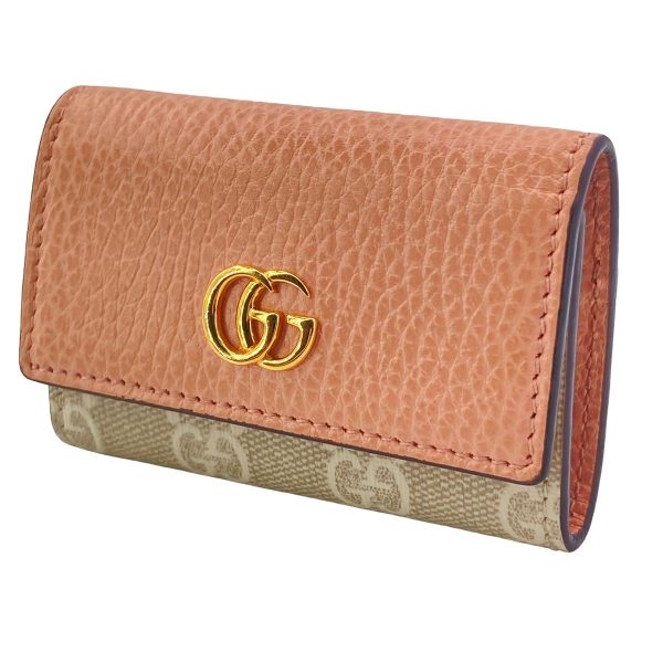 23044516 01 Gucci GG Marmont Key Case 6 Key Pink Copper