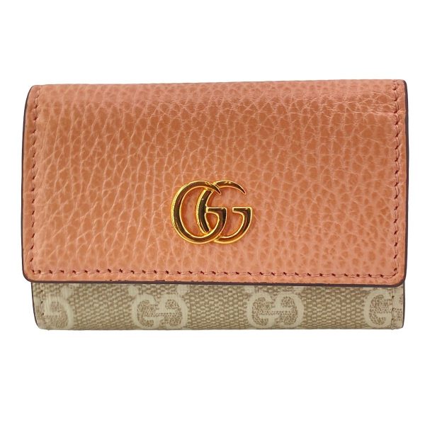 23044516 02 Gucci GG Marmont Key Case 6 Key Pink Copper