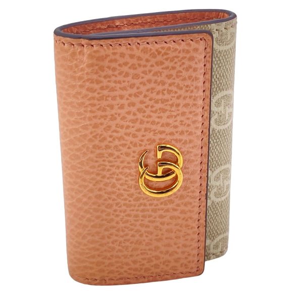 23044516 03 Gucci GG Marmont Key Case 6 Key Pink Copper