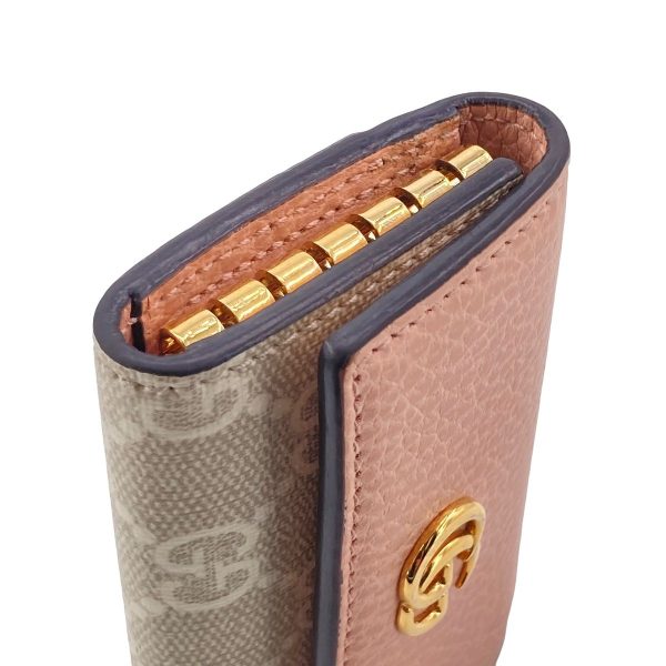 23044516 07 Gucci GG Marmont Key Case 6 Key Pink Copper