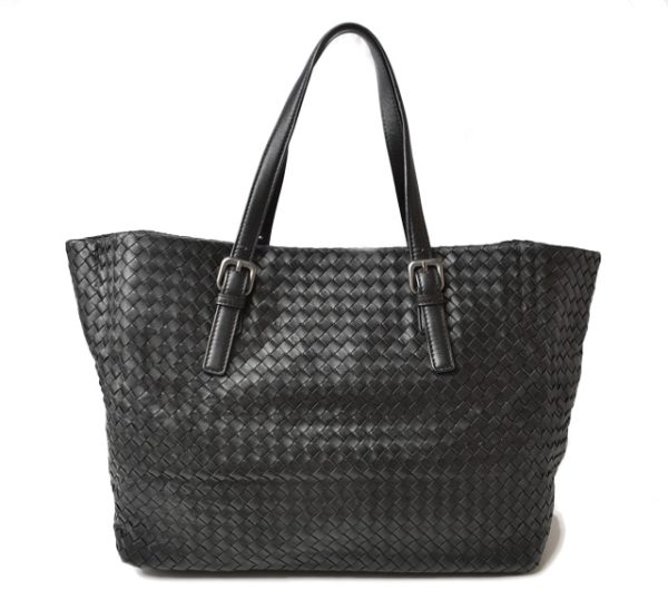 230454 bv 1 Bottega Veneta Intrecciato Leather Tote Bag Black