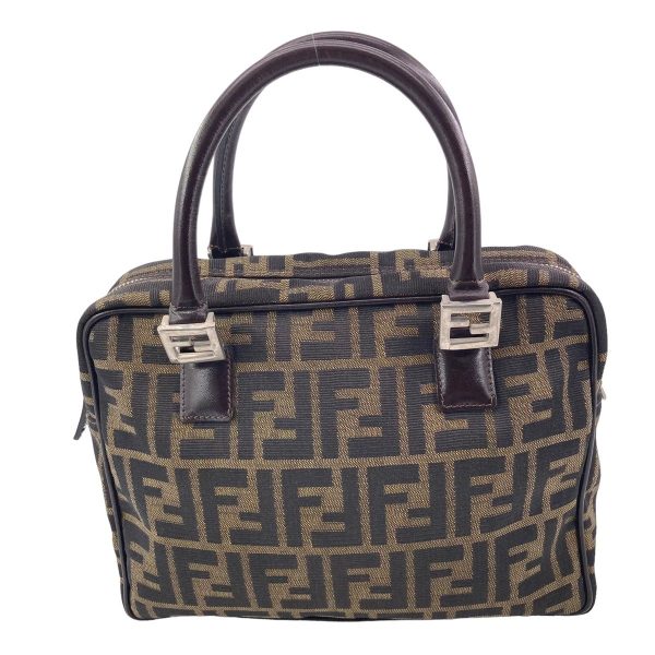 23046142 02 Fendi Zucca Pattern 2way Shoulder Bag Brown