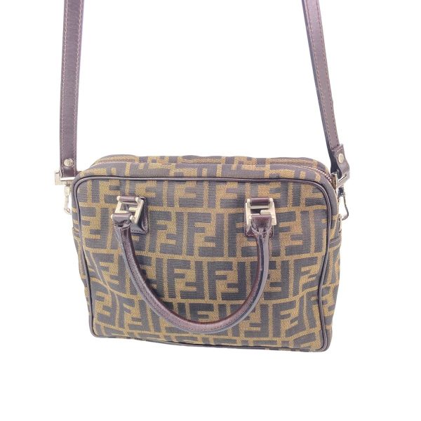 23046142 14 Fendi Zucca Pattern 2way Shoulder Bag Brown