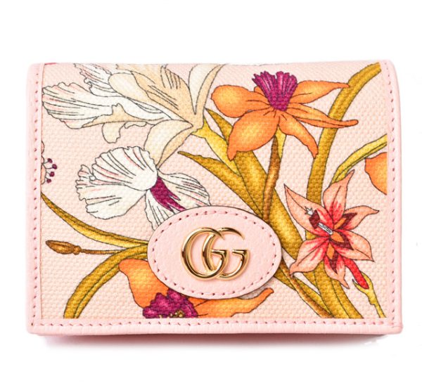 230472 g 1 GUCCI Folding Wallet Flora Limited Edition Canvas Rose