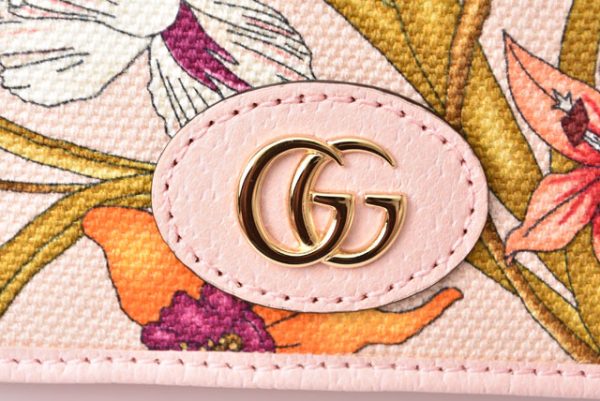 230472 g 3 GUCCI Folding Wallet Flora Limited Edition Canvas Rose