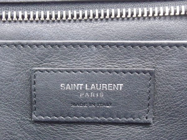 23047301033 09 Saint Laurent Paris Cabas Leather Black Silver