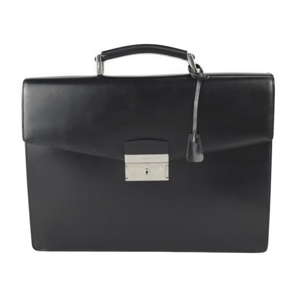 2305033008040 1 Prada Leather Briefcase Black