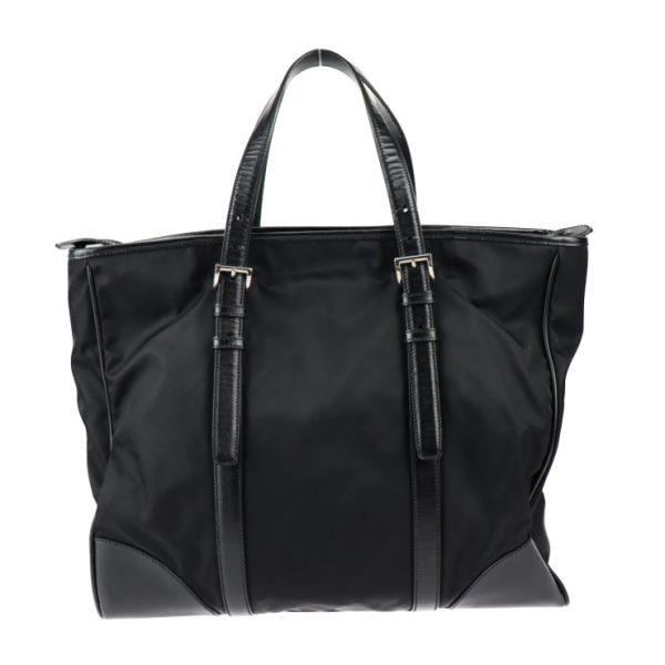 2305063007058 3 Prada Nylon Leather Tote Bag Black