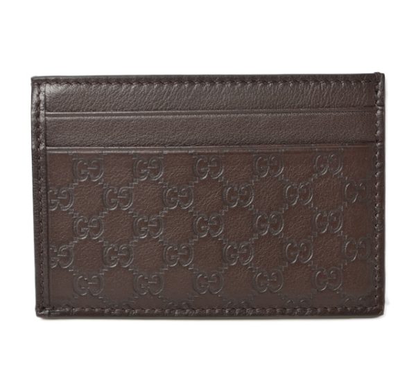 230626 g 1 GUCCI Card Case Micro Gucci Shima Leather Brown