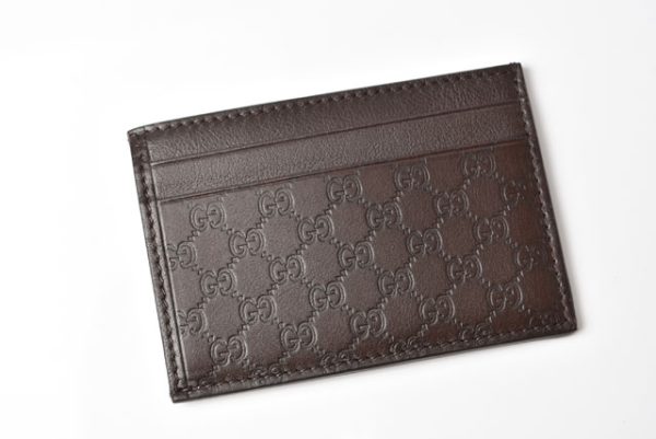 230626 g 2 GUCCI Card Case Micro Gucci Shima Leather Brown