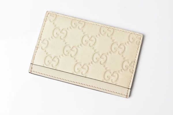 230627 g 3 GUCCI Card Case Guccishima Leather White