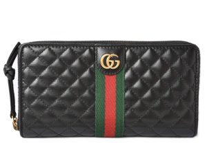 230634 g 1 GUCCI GG Marmont Leather Crossbody Chain Shoulder Bag Black