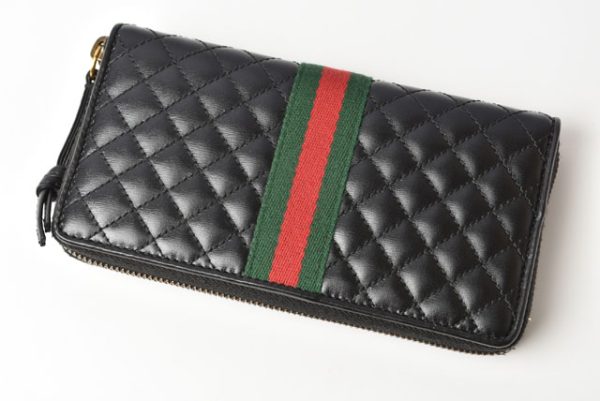 230634 g 3 GUCCI Wallet Double G Quilted Leather Black