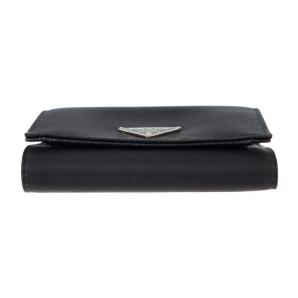 2307063002074 4 Prada Nylon Leather Tri fold Wallet Black