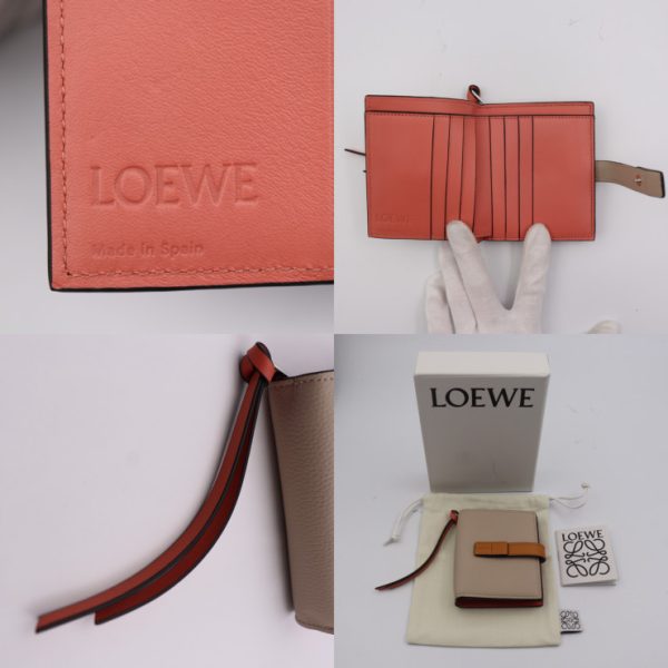 2307083007026 9 Loewe Compact Zip Wallet Bifold Wallet Leather Light Oats