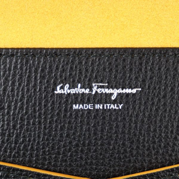 2307123010035 9 Salvatore Ferragamo Gancini Leather Clutch Bag Black