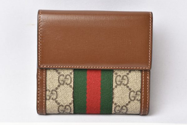 230723 g 3 GUCCI Fold Wallet Jackie GG Leather Beige