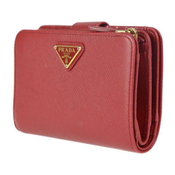 2308053007033 2 Prada Leather Bifold Wallet Red