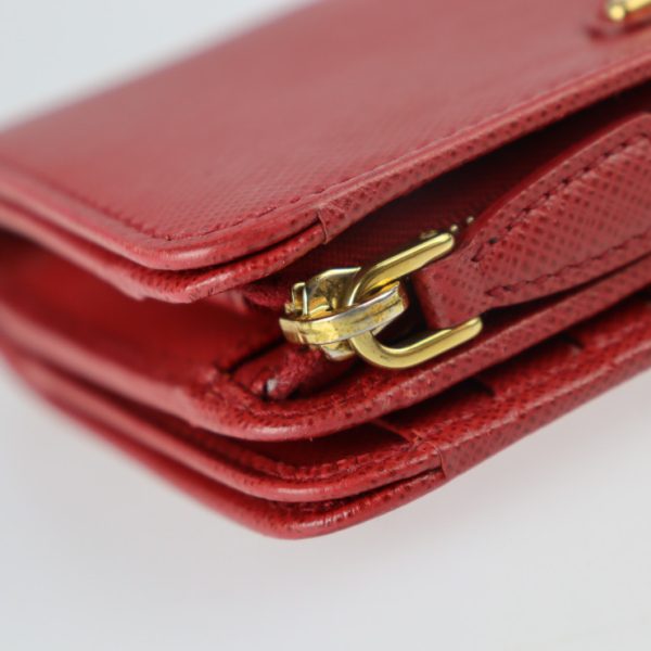 2308053007033 6 Prada Leather Bifold Wallet Red