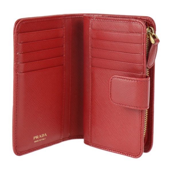 2308053007033 7 Prada Leather Bifold Wallet Red