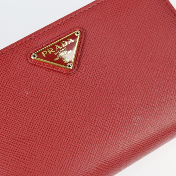 2308053007033 9 Prada Leather Bifold Wallet Red