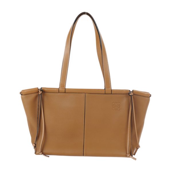 2308053008011 1 Loewe Cushion Tote Small Calf Leather Handbag Camel Brown