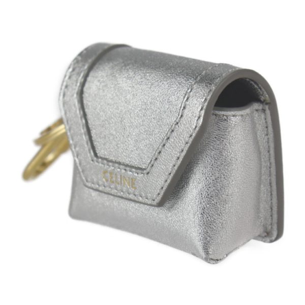 2308053008012 2 Celine Envelop Airpods Keyring Lambskin Silver Gold