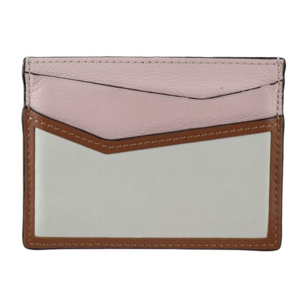 2308113007066 3 Loewe Plain Card Holder Puzzle Leather Pink White Brown