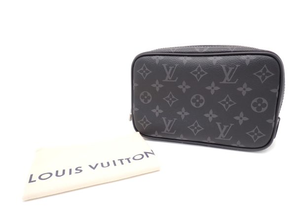 23087302325 08 Louis Vuitton Monogram Eclipse Truth Toilette PM Pouch Bag Black