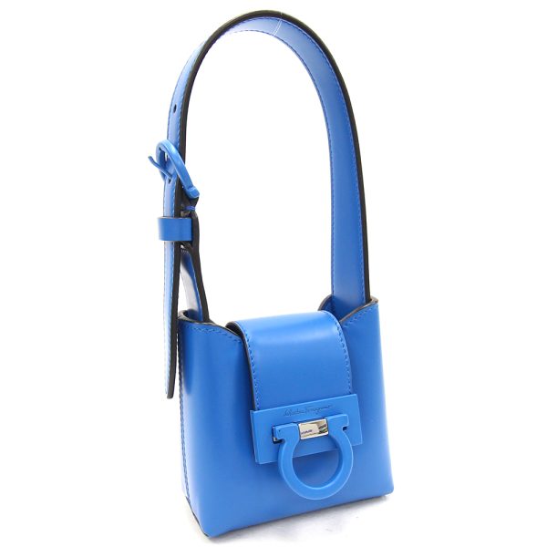 2309060591 Ferragamo Gancini Trifolio Handbag Leather Blue