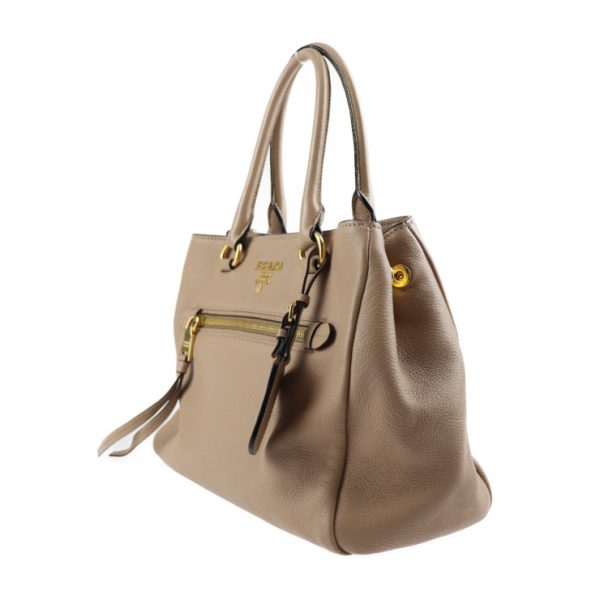 2309083010035 2 Prada Leather Handbag Beige 2WAY