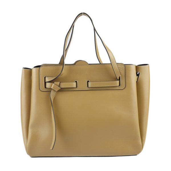 2309083010037 1 Loewe Lazo Shopper Tote Bag Calf Leather Dune Camel