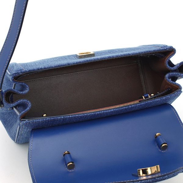 230909 bg9 3 4 Versace La Medusa Shoulder Bag Denim Blue