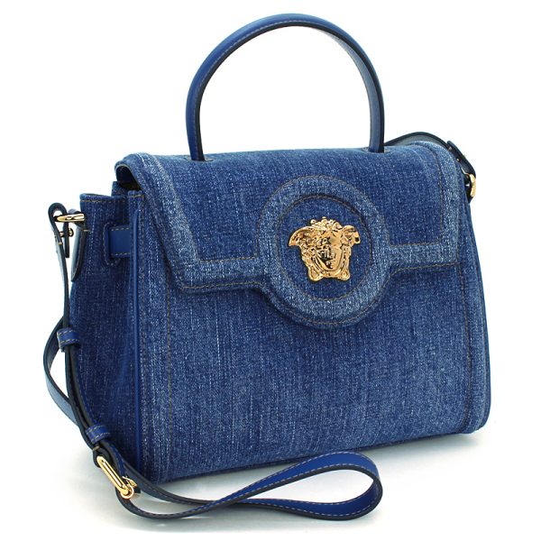 230909 bg9 3 6 Versace Bag 2way Shoulder Bag La Medusa Denim Crossbody