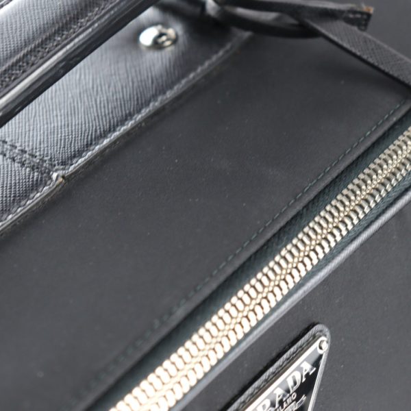 2309103007059 7 Prada Nylon Leather Carry Bag Black