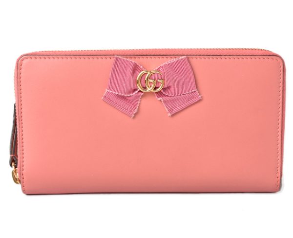 230924 g 1 GUCCI Wallet GG Marmont Leather Pink