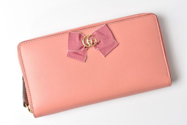 230924 g 2 GUCCI Wallet GG Marmont Leather Pink