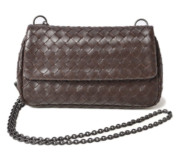 230930 bv 1 Bottega Veneta Shoulder Clutch Bag Dark Brown